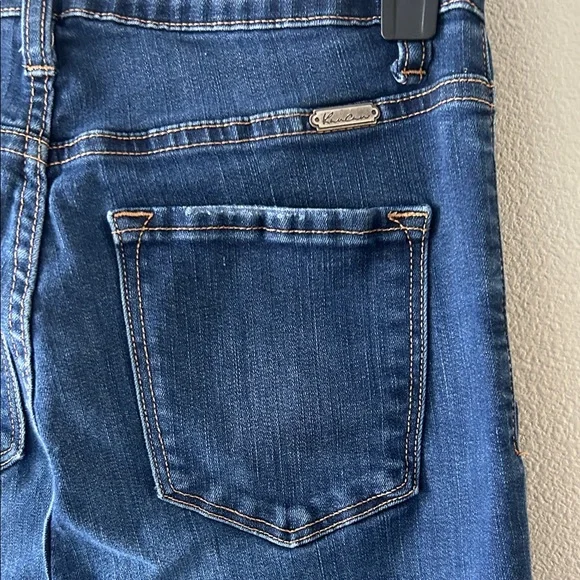 KanCan Dark Blue high waited button fly Raw Hem Jeans Size 27 - Picture 5 of 6